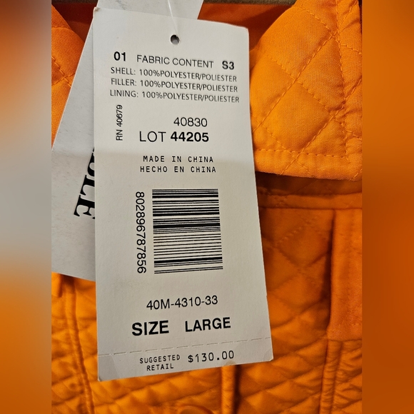 NWT - Harve Benard Quilted Orange Blazer - Size L - Picture 6 of 10